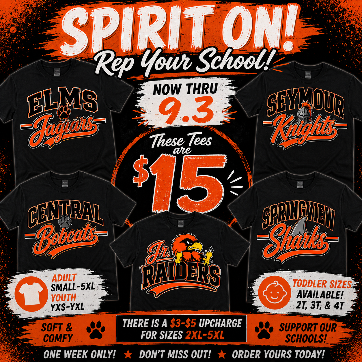 SCHOOL SPIRIT WEAR!